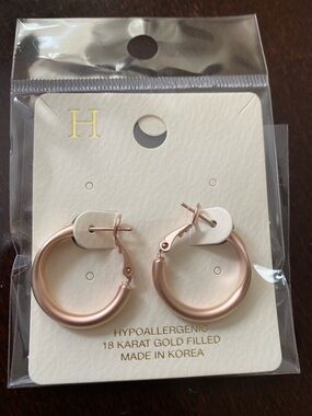 Rose Gold Hoop Earrings — Hypoallergenic 18K Gold Filled